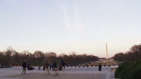 Reflecting Pool and Washington Monument, Washington DC Stock Footage 24626710