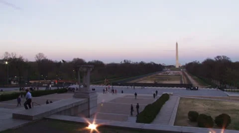 Reflecting Pool and Washington Monument, Washington DC Stock Footage 24626780