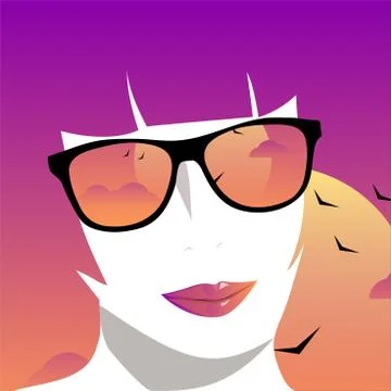 Reflecting Sunset Stock Illustration