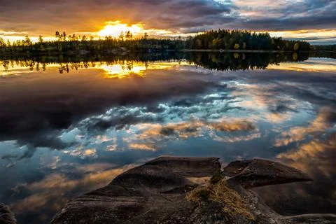 Reflecting Sunset Stock Photos