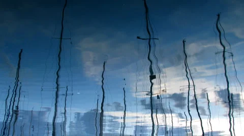 Reflecting yachts Stock Footage 883833