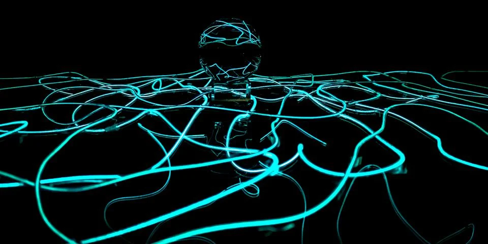 Reflection of abstract texture pattern with light on a crystal ball Stock Photos