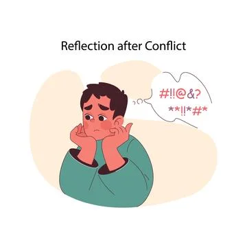 Reflection after Conflict concept. Flat vector illustration 스톡 일러스트