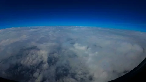 Reflection of the aircraft on the clouds Video stock 114692326