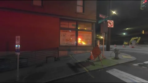 Reflection of Ambulance Lights Reflecting in a Window (Desaturated) Stock Footage 273140908