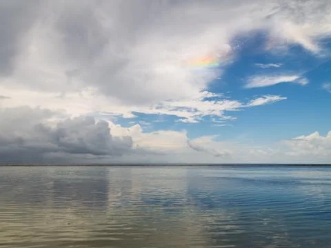 Reflection and unusual rainbow Stock Photos