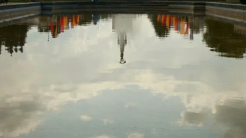 Reflection Architecture And Sky In The Water Stock Footage 112383038