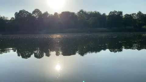 Reflection of the bank in the river Stock Footage 199936869