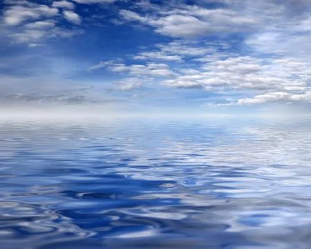 Reflection of a blue cloudy Stock Photos
