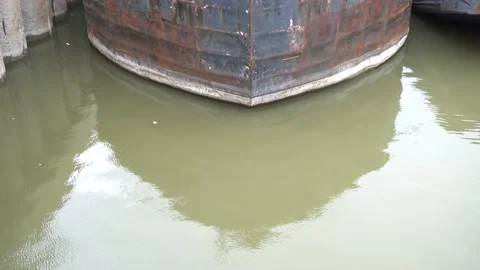 The reflection of a boat on the water 스톡 동영상 132130179