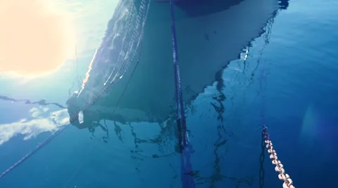 Reflection of a boat in the water.mp4 Video stock 68595261