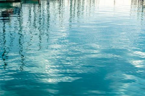 Reflection of boats in a port Stock Photos