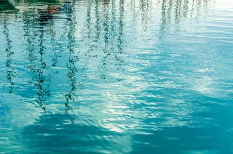 Reflection of boats in a port Stock Photos
