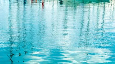 Reflection of boats in a port Stock Photos