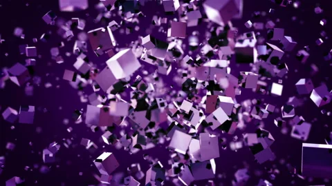 Reflection boxes Explosion background in 4K Stock-Footage 128195987
