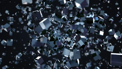 Reflection boxes Explosion background in 4K Stock Footage 128285732