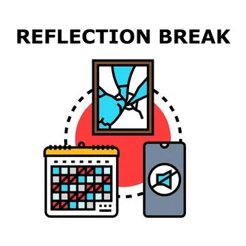 Reflection break planning digital detox time concept Stock Illustration
