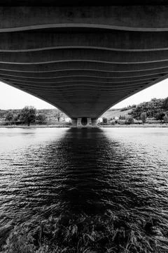 Reflection of a Bridge in a River Stock Photos