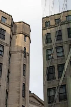 Reflection of the building in a glass 库存照片