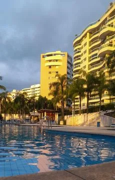 Reflection of the Building in the Pool Stock Photos