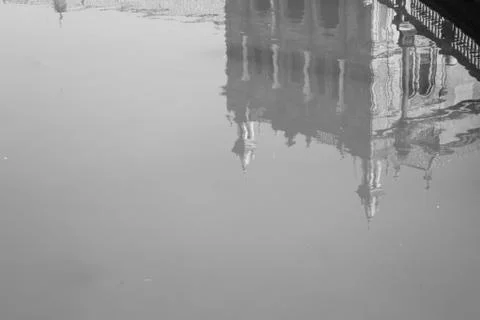 Reflection of a building in Spain square Stock Photos