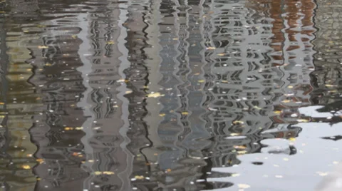 Reflection building in water. Background. Stock Footage 34386409