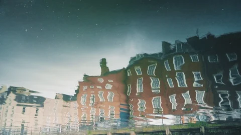 Reflection of buildings on River Lee, Cork, Ireland Stock Footage 112764855