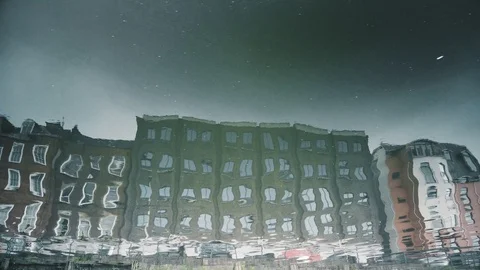 Reflection of buildings on River Lee, Cork, Ireland Stock Footage 112764912