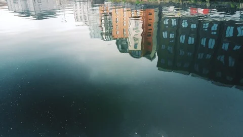 Reflection of buildings on River Lee, Cork, Ireland Stock Footage 112765231
