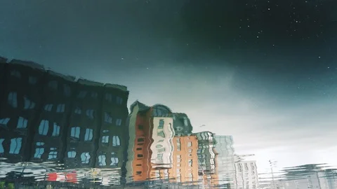 Reflection of buildings on River Lee, Cork, Ireland Stock Footage 112765269