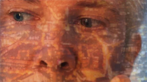 Reflection of a businessman looking out of a window Video stock 104259683