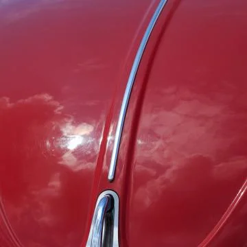 Reflection in car hood Stock Photos