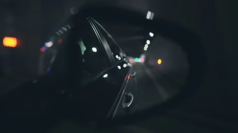 Reflection in Car Mirror while Driving in Mont Blanc Tunnel Italy France Video stock 100639116