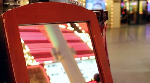 Reflection of Casino Lights in Mirror Vídeo Stock 11020055
