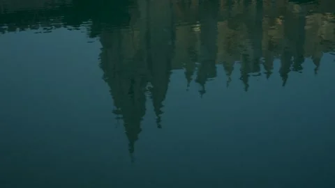 Reflection of Cathedral-Basilica de Santa Maria de Mallorca by Night, Palma Stock Footage 303753830
