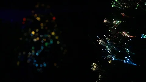 Reflection of Christmas tree on window Stock Footage 82744348