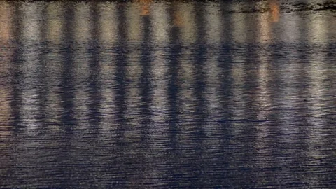 Reflection of city lights in the water Stock Footage 121107310