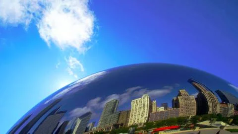 Reflection of a city in a mirror ball Stock Photos