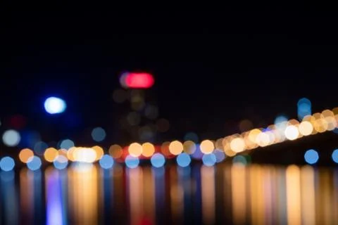 Reflection of the city at night 스톡 사진
