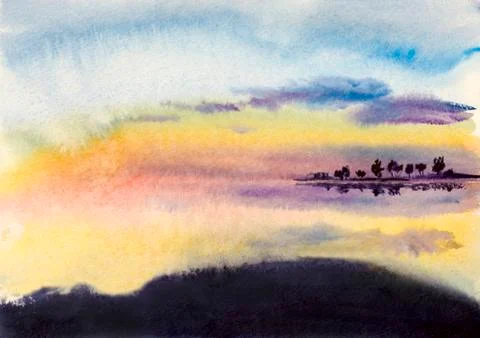 Reflection of clouds Stock Illustration