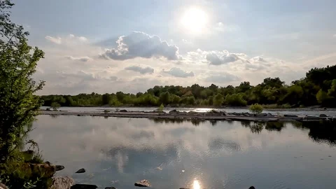Reflection of clouds in the lake Stock Footage 203760991