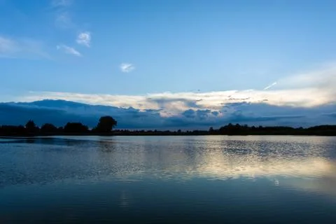 Reflection of clouds in the lake Stock Photos