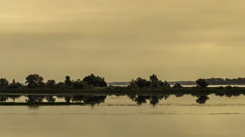 Reflection of clouds on the water Stock Footage 61049998