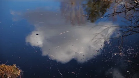 Reflection of clouds in water Stock Footage 97410999