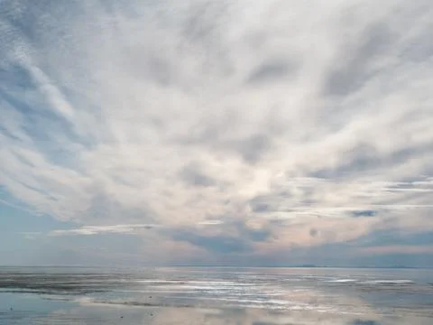 Reflection of clouds in water, quebec, canada Stock Photos