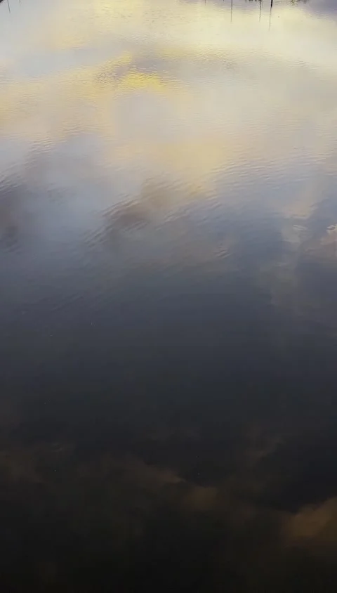 Reflection of Clouds on Water Surface Stock Footage 338371414