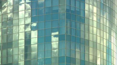 Reflection of clouds in windows of building Stock Footage 39664868