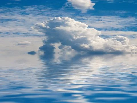 Reflection of cloudy sky Stock Photos