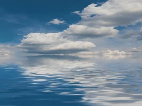Reflection of cloudy sky Stock Photos