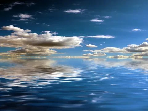 Reflection of cloudy sky Stock Photos